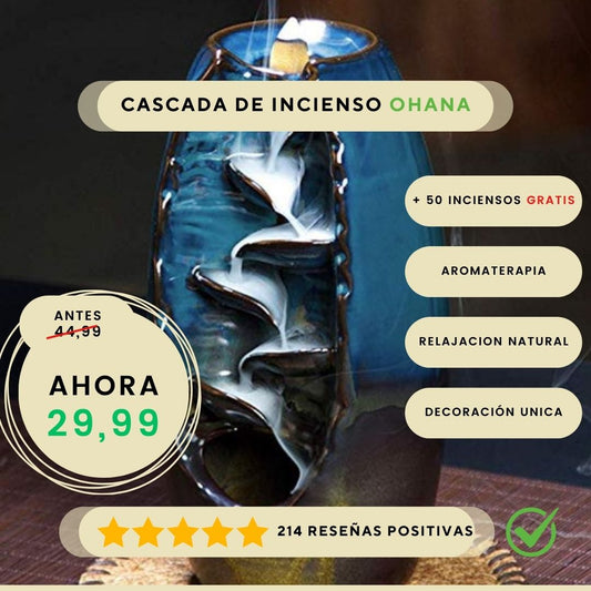 Cascada de incienso OHANA + 50 inciensos GRATIS
